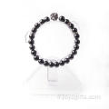 Hématite 8MM Perles précieuses de tête de Lion Bracelet